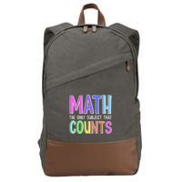 Math The Only Subject That Counts Happy 100 Days Of School Cotton Canvas Backpack
