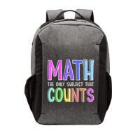 Math The Only Subject That Counts Happy 100 Days Of School Vector Backpack