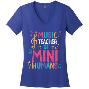 Music Teacher Of Mini Hu Back To School Meaningful Gift Women's V-Neck T-Shirt