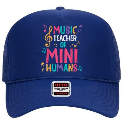 Music Teacher Of Mini Hu Back To School Meaningful Gift High Crown Mesh Back Trucker Hat