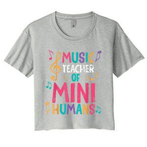 Music Teacher Of Mini Hu Back To School Meaningful Gift Women's Crop Top Tee