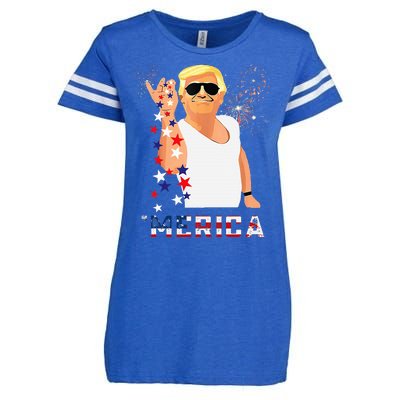 Merica Trump Outfits Glassesfireworkn Don Drunk Enza Ladies Jersey Football T-Shirt