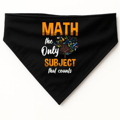 Math The Only Subject That Counts Mathematician Subject USA-Made Doggie Bandana