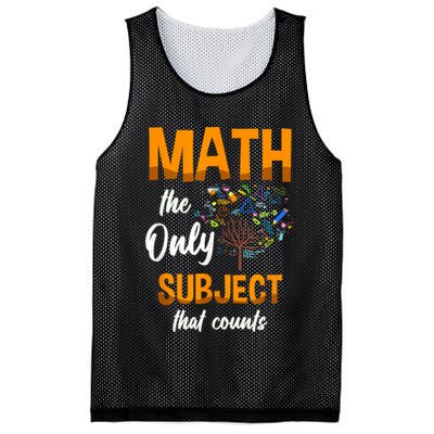 Math The Only Subject That Counts Mathematician Subject Mesh Reversible Basketball Jersey Tank