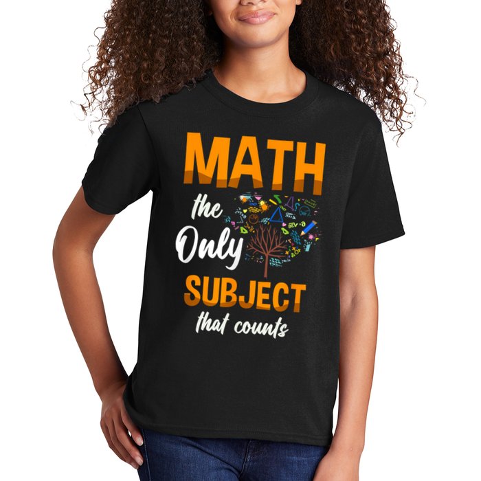 Math The Only Subject That Counts Mathematician Subject Kids T-Shirt