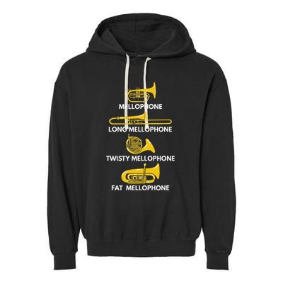 Mellophone Types Of Mellophone Instrument Gift Marching Band Garment-Dyed Fleece Hoodie