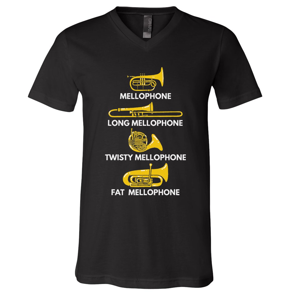 Mellophone Types Of Mellophone Instrument Gift Marching Band V-Neck T-Shirt