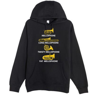 Mellophone Types Of Mellophone Instrument Gift Marching Band Premium Pullover Hoodie