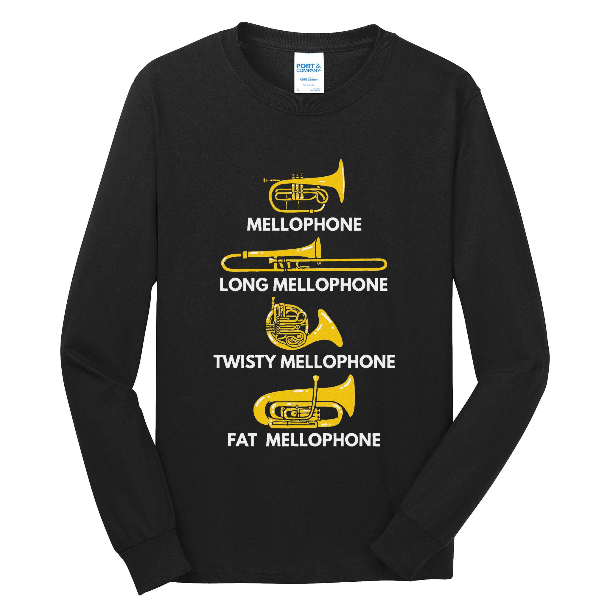Mellophone Types Of Mellophone Instrument Gift Marching Band Tall Long Sleeve T-Shirt
