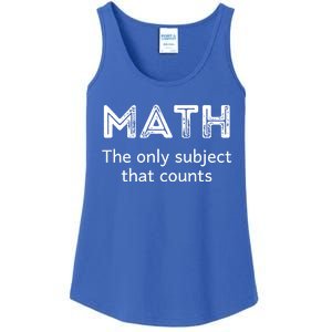 Math The Only Subject That Counts Funny Math Teacher Puns Gift Ladies Essential Tank