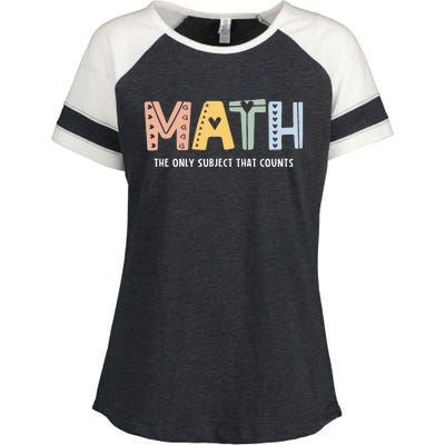 Math The Only Subject That Counts Cute Teacher Educator Enza Ladies Jersey Colorblock Tee