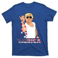 Merica Trump Outfits Glasses Firework 4th Of July Don Drunk Gift T-Shirt