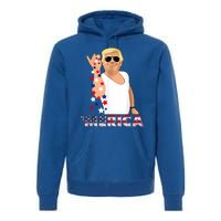 Merica Trump Outfits Glasses Firework 4th Of July Don Drunk Gift Premium Hoodie