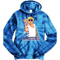 Merica Trump Outfits Glasses Firework 4th Of July Don Drunk Gift Tie Dye Hoodie