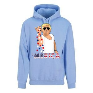 Merica Trump Outfits Glasses Firework 4th Of July Don Drunk Gift Unisex Surf Hoodie