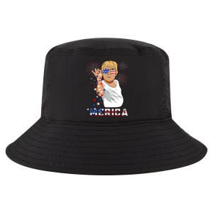 Merica Trump Outfits Glasses Firework 4th Of July Don Drunk Cute Gift Cool Comfort Performance Bucket Hat