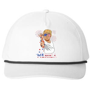 Merica Trump Outfits Glasses Firework 4th Of July Don Drunk Cute Gift Snapback Five-Panel Rope Hat