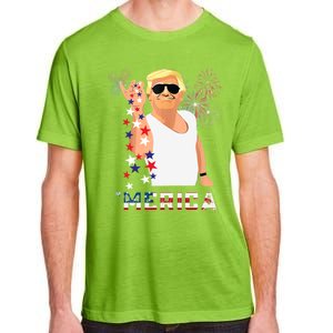 Merica Trump Outfits Glasses Firework 4th Of July Don Drunk Funny Gift Adult ChromaSoft Performance T-Shirt