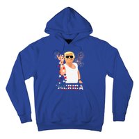 Merica Trump Outfits Glasses Firework 4th Of July Don Drunk Funny Gift Hoodie