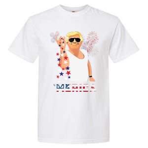 Merica Trump Outfits Glasses Firework 4th Of July Don Drunk Funny Gift Garment-Dyed Heavyweight T-Shirt