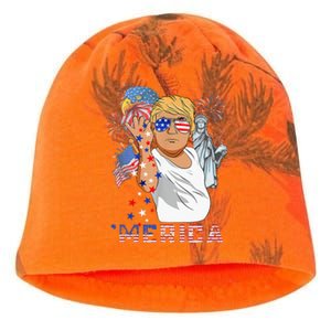 Merica Trump Outfits GlassesFirework 4th Of July Don Drunk Kati - Camo Knit Beanie