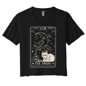 Moon Tarot Oversized Mystical Women's Crop Top Tee