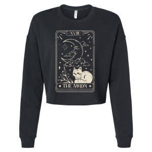 Moon Tarot Oversized Mystical Cropped Pullover Crew