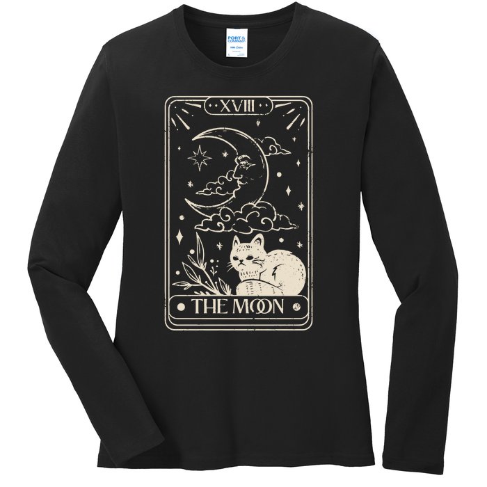 Moon Tarot Oversized Mystical Ladies Long Sleeve Shirt