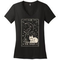 Moon Tarot Oversized Mystical Women's V-Neck T-Shirt