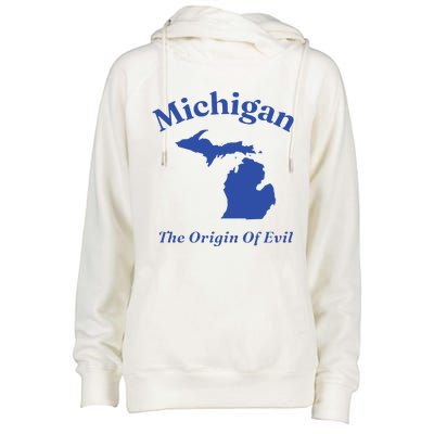 Michigan The Origin Of Evil Womens Funnel Neck Pullover Hood