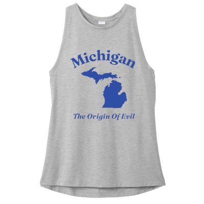 Michigan The Origin Of Evil Ladies PosiCharge Tri-Blend Wicking Tank