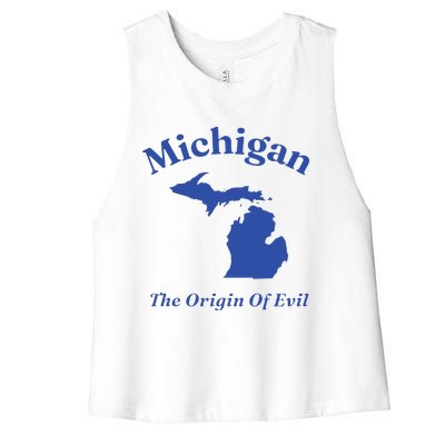 Michigan The Origin Of Evil Women's Racerback Cropped Tank