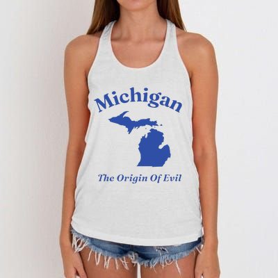 Michigan The Origin Of Evil Women's Knotted Racerback Tank