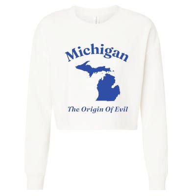 Michigan The Origin Of Evil Cropped Pullover Crew