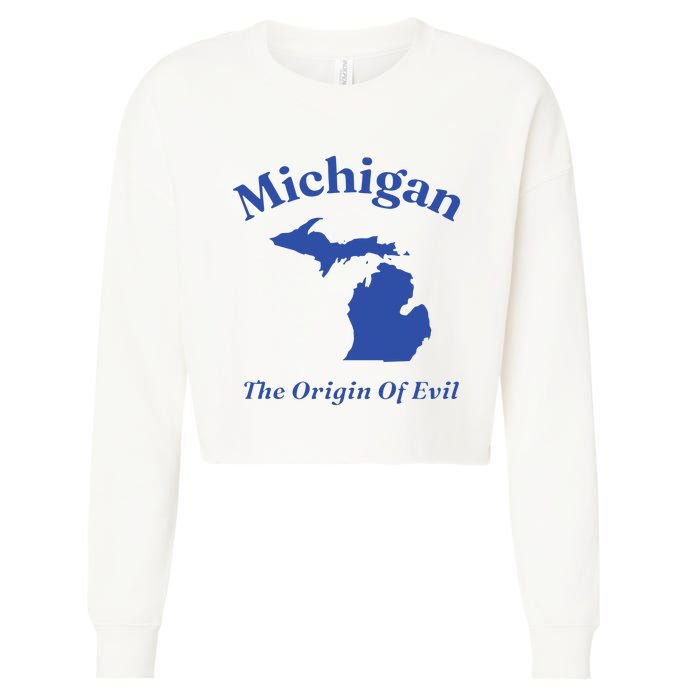 Michigan The Origin Of Evil Cropped Pullover Crew