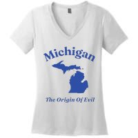 Michigan The Origin Of Evil Women's V-Neck T-Shirt