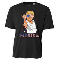 Merica Trump Outfits GlassesFirework 4th Of July Don Drunk Cooling Performance Crew T-Shirt