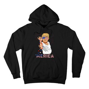 Merica Trump Outfits GlassesFirework 4th Of July Don Drunk Hoodie