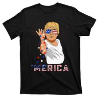 Merica Trump Outfits GlassesFirework 4th Of July Don Drunk T-Shirt