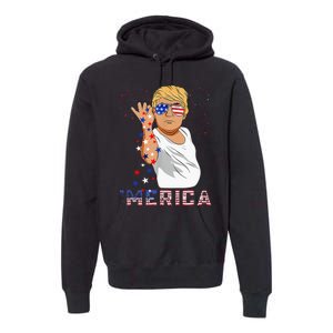 Merica Trump Outfits GlassesFirework 4th Of July Don Drunk Premium Hoodie