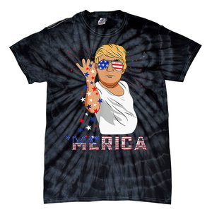 Merica Trump Outfits GlassesFirework 4th Of July Don Drunk Tie-Dye T-Shirt