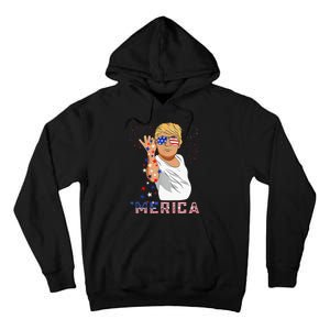 Merica Trump Outfits GlassesFirework 4th Of July Don Drunk Tall Hoodie