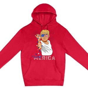 Merica Trump Outfits GlassesFirework 4th Of July Don Drunk Premium Pullover Hoodie