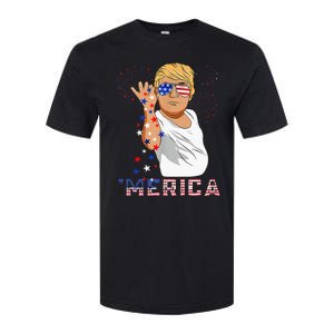 Merica Trump Outfits GlassesFirework 4th Of July Don Drunk Softstyle CVC T-Shirt