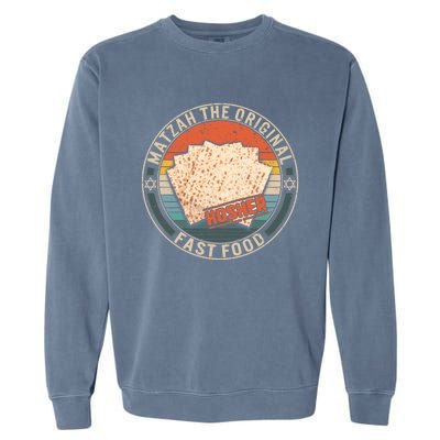 Matzah The Original Fast Food Kosher Jewish Seder Passover Great Gift Garment-Dyed Sweatshirt