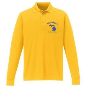 Michigan The Origin Of Evil Performance Long Sleeve Polo