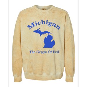 Michigan The Origin Of Evil Colorblast Crewneck Sweatshirt