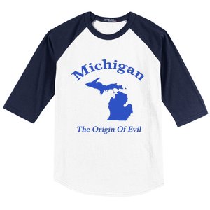 Michigan The Origin Of Evil Baseball Sleeve Shirt