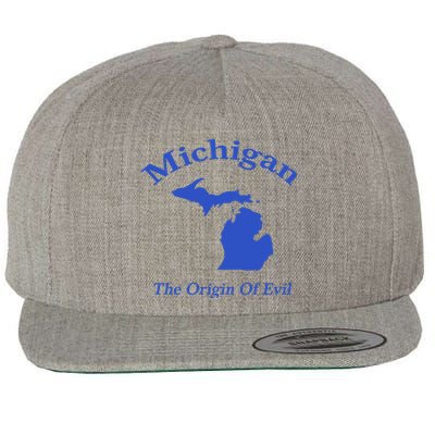 Michigan The Origin Of Evil Wool Snapback Cap