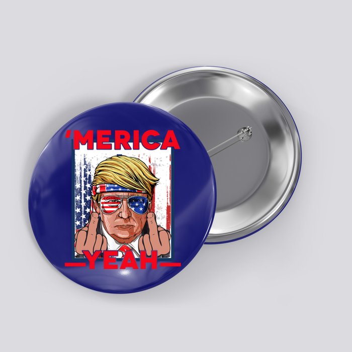 Merica Trump Outfits Don Drunk Donald Drunk 4th Of July Funny Gift Button